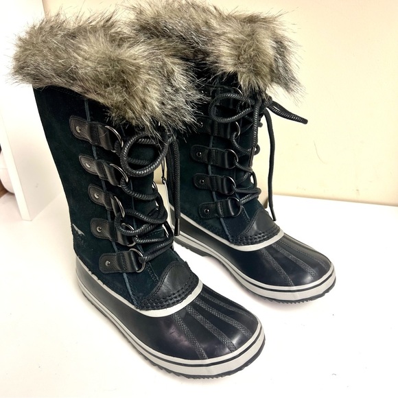 NWT SOREL Joan of Arctic Waterproof Boots - Women's in Black leather suede 7M - Picture 5 of 12
